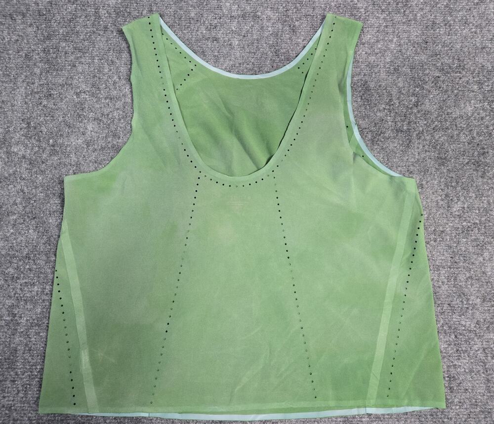 Athleta Women's Green Perforated Activewear Tank Top Size M Breathable